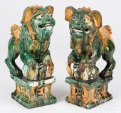 PAIR OF CHINESE EARTHENWARE FO
