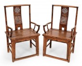 PAIR OF CHINESE ELMWOOD ALTAR