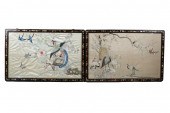 PAIR OF CHINESE EMBROIDERED SI