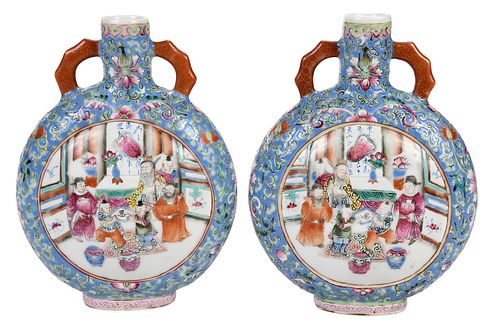 PAIR OF CHINESE ENAMEL DECORATED