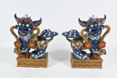 PAIR OF CHINESE ENAMELED CERAM