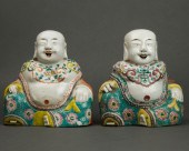PAIR OF CHINESE ENAMELED FIGUR