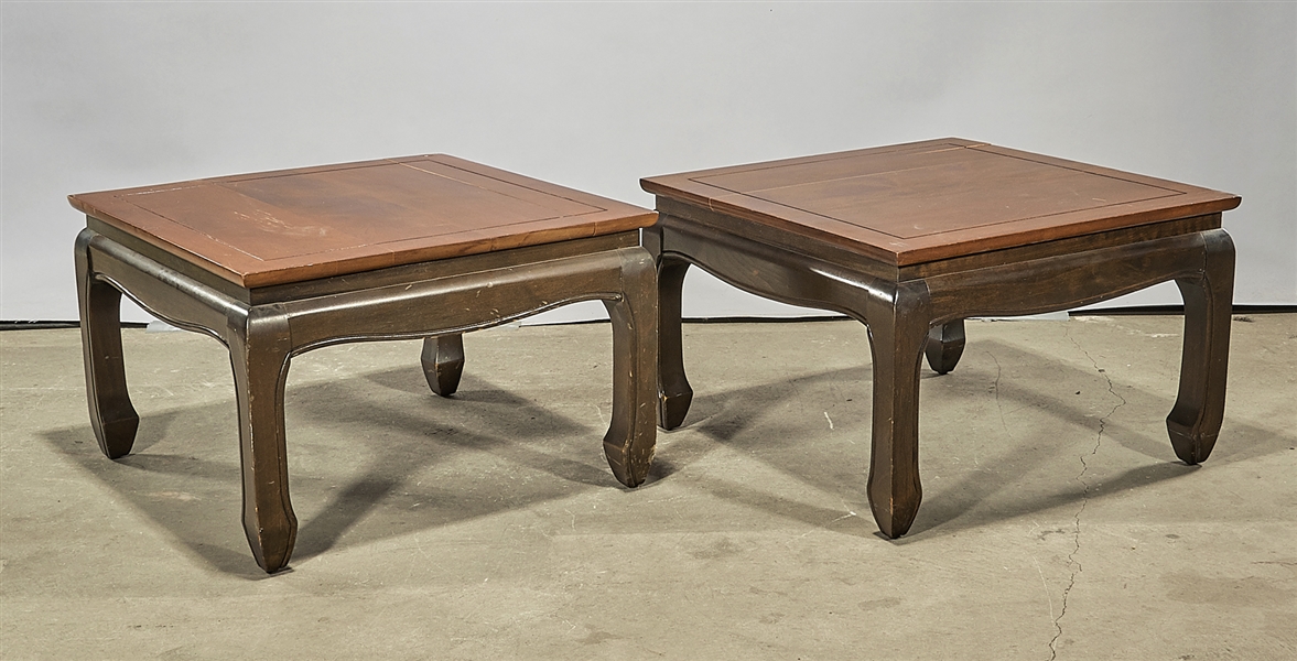 Pair of Chinese end tables; 15" x