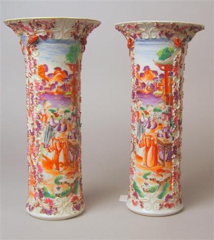 Pair of Chinese export beaker vases