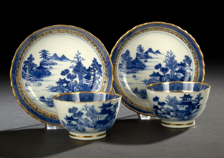 Pair of Chinese Export Blue and