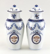 PAIR OF CHINESE EXPORT BLUE AN