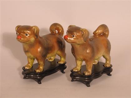 Pair of Chinese export dog models