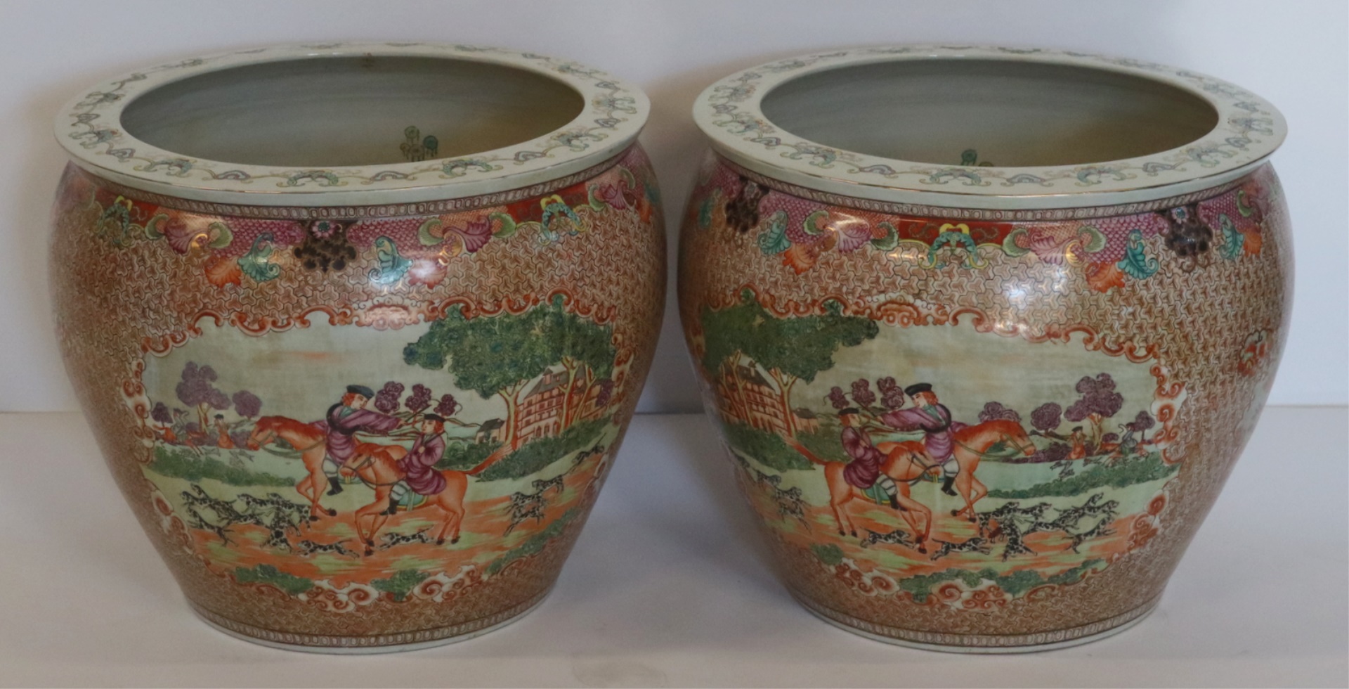 PAIR OF CHINESE EXPORT ENAMEL