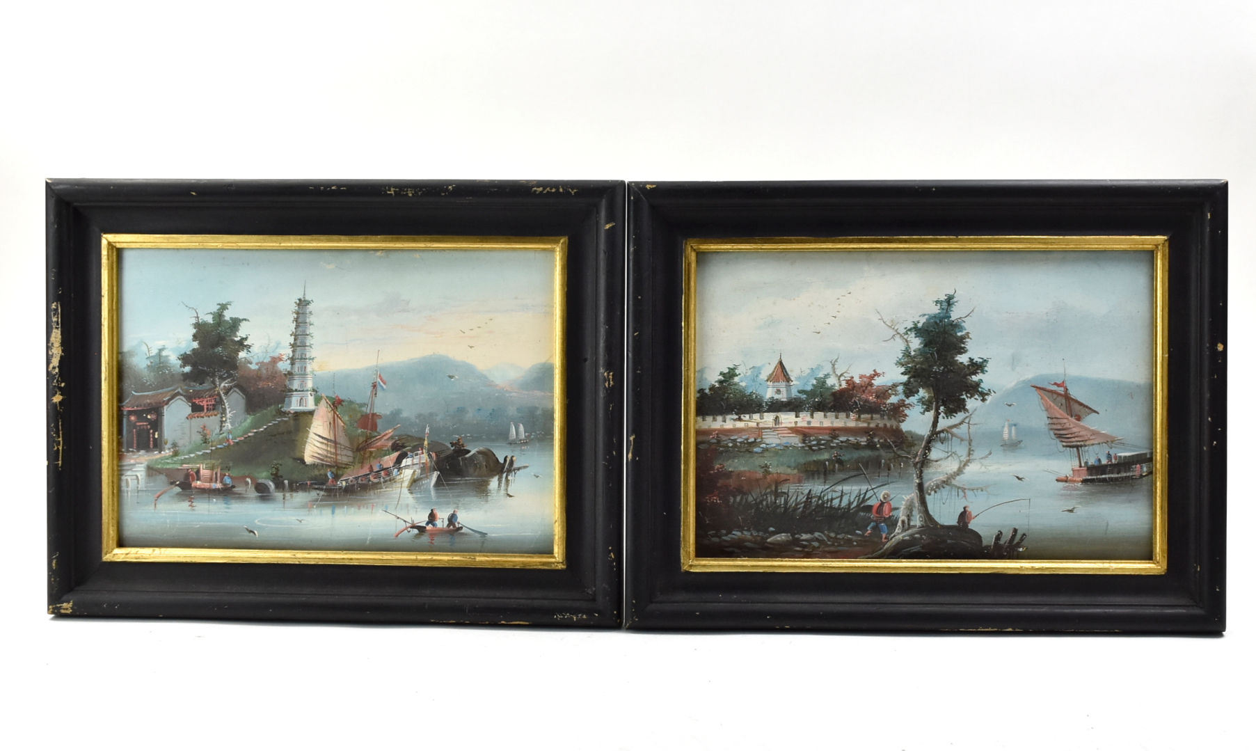PAIR OF CHINESE EXPORT OIL