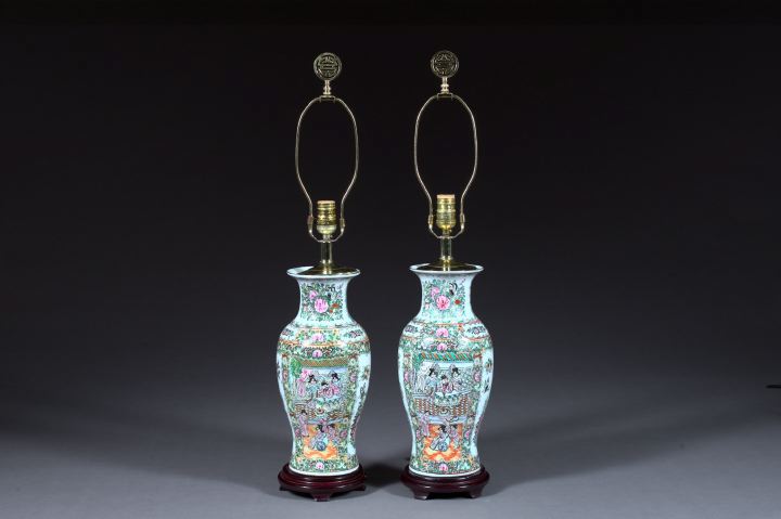 Pair of Chinese Export Rose