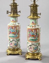 Pair of Chinese Export "Rose M