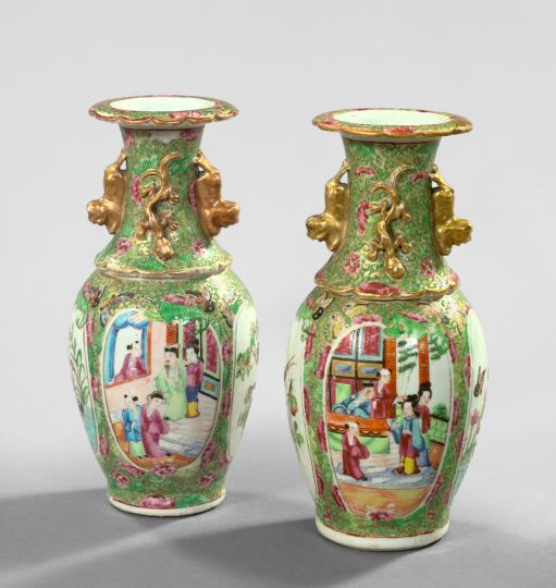 Pair of Chinese Export "Rose
