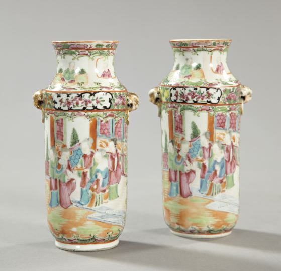 Pair of Chinese Export "Rose