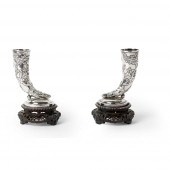PAIR OF CHINESE EXPORT SILVER