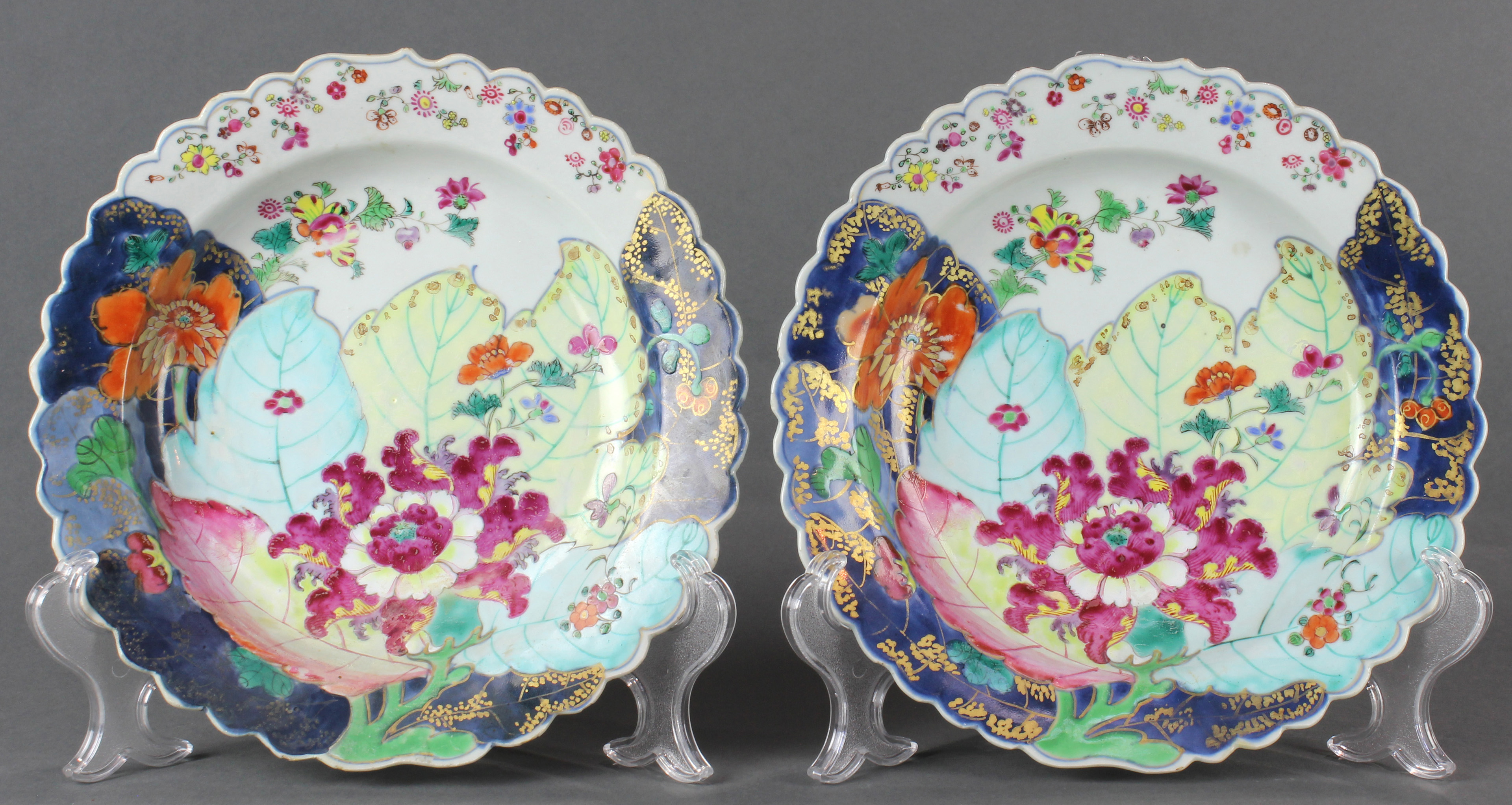PAIR OF CHINESE EXPORT TOBACCO LEAF