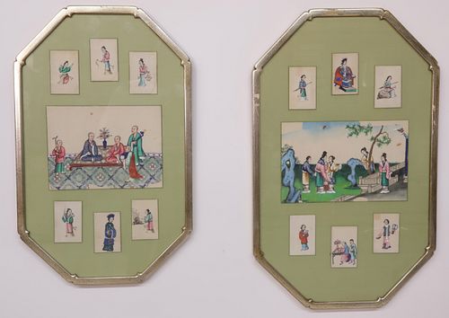 PAIR OF CHINESE EXPORT WATERCOLOR