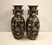 PAIR OF CHINESE FAMILLE NOIRE
