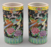 PAIR OF CHINESE FAMILLE NOIRE