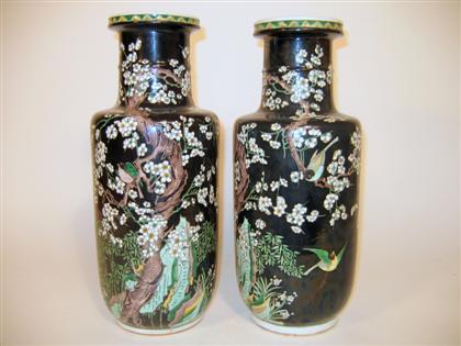 Pair of Chinese famille noire
