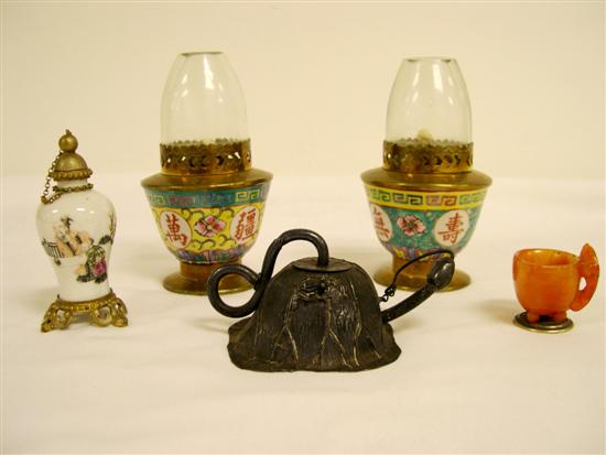 Pair of Chinese Famille Rose cups