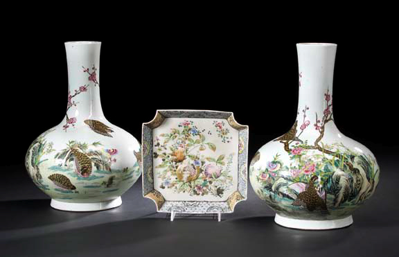 Pair of Chinese Famille Rose