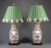 PAIR OF CHINESE FAMILLE ROSE P
