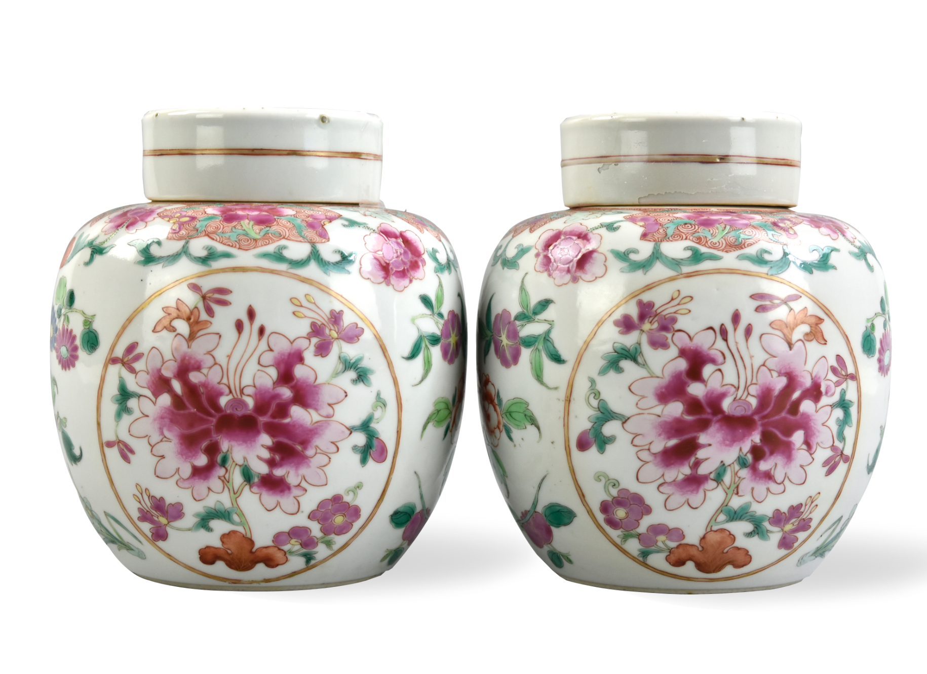 PAIR OF CHINESE FAMILLE ROSE JAR