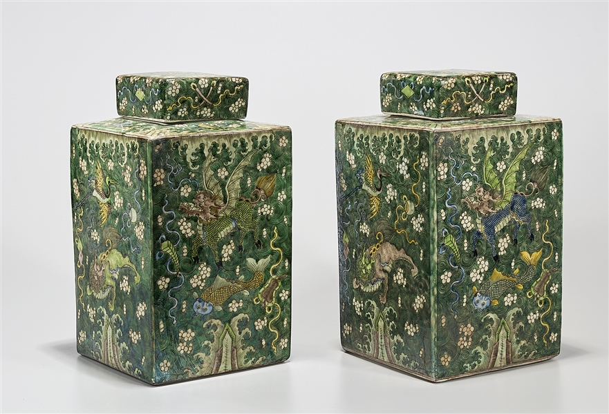 Pair of Chinese famille verte