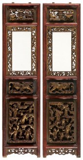PAIR OF CHINESE FINELY CARVED