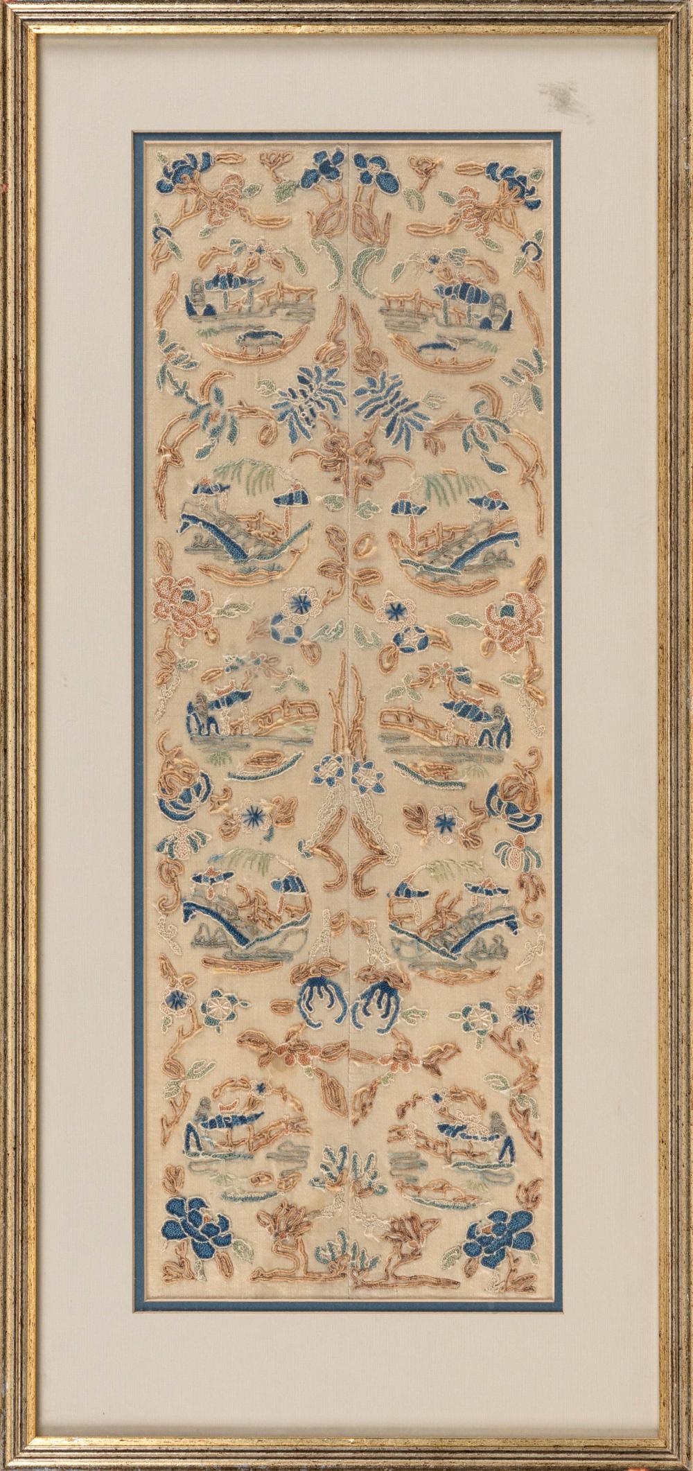 PAIR OF CHINESE FORBIDDEN STITCH