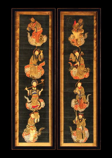 Pair of Chinese Framed Scrolls, 
