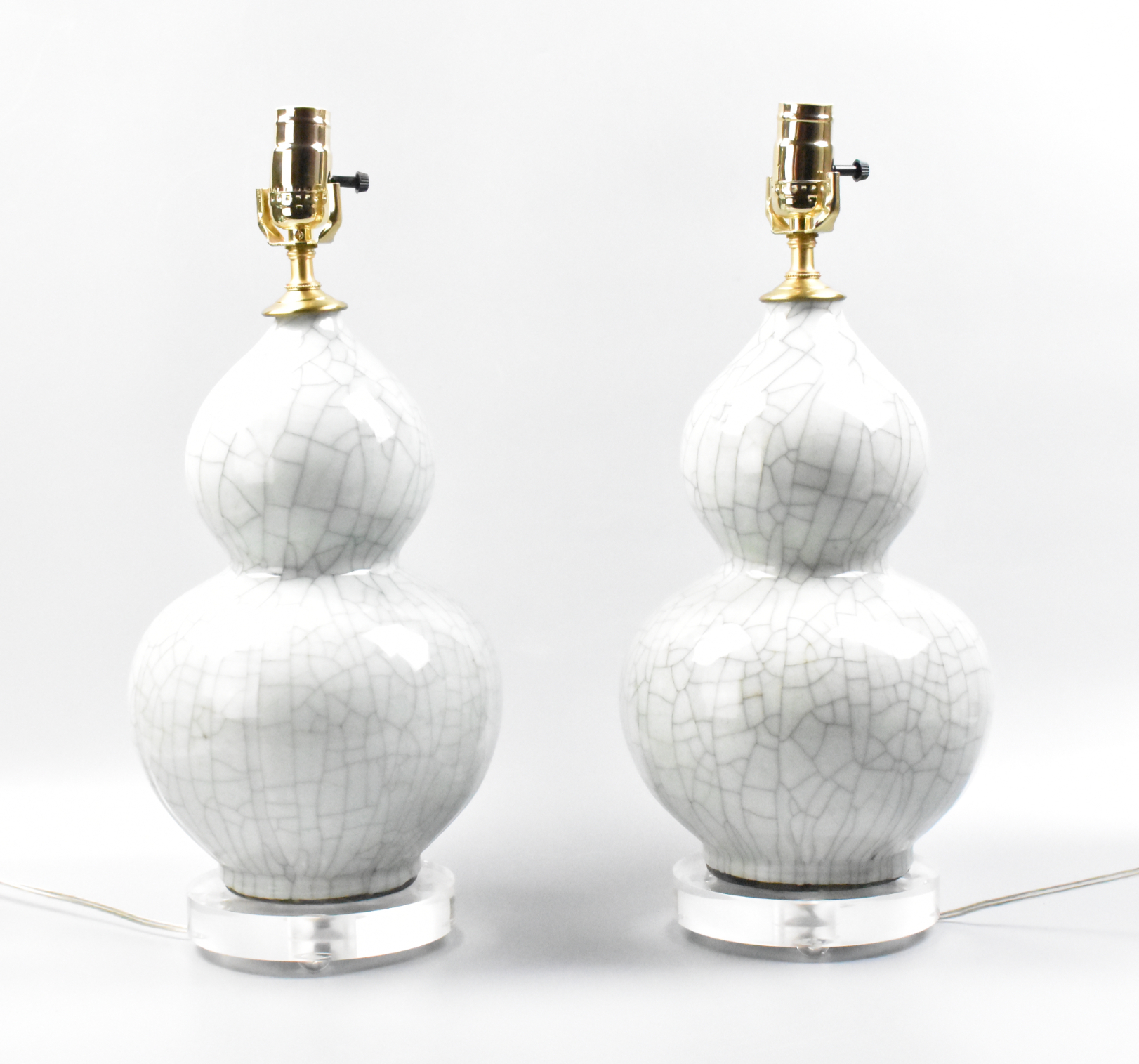 PAIR OF CHINESE GE GLAZED DOUBLE