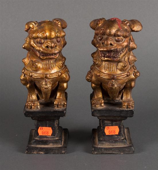 Pair of Chinese gilt and painted