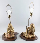 PAIR OF CHINESE GILT AND RED L