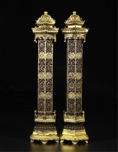 PAIR OF CHINESE GILT BRONZE PA