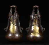 PAIR OF CHINESE GILT BRONZE BE