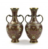 PAIR OF CHINESE GILT CLOISONNE