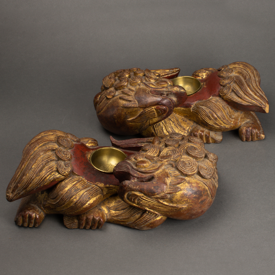 PAIR OF CHINESE GILT LACQUERED