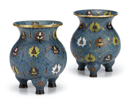 Pair of Chinese gilt metal