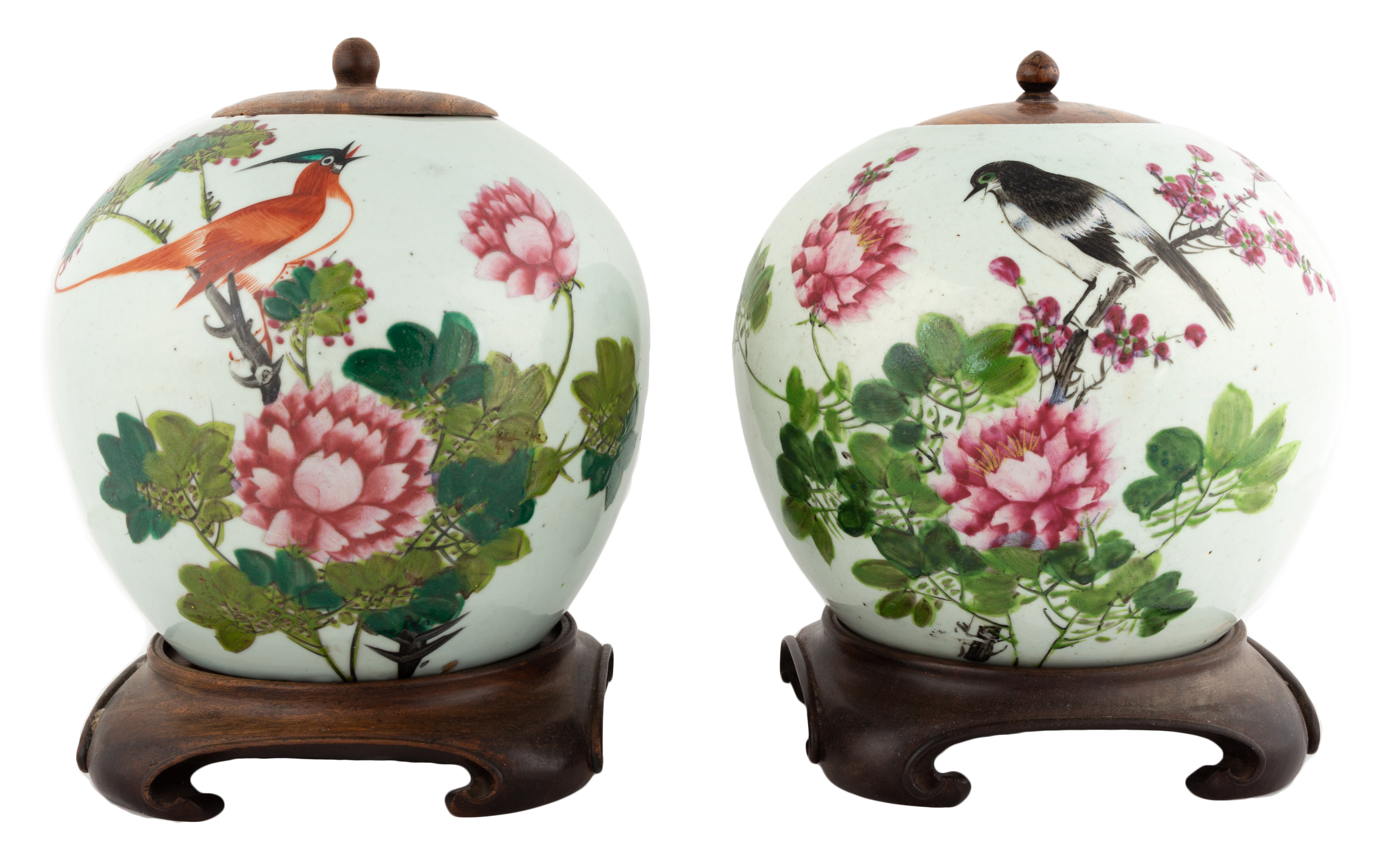 PAIR OF CHINESE GINGER JARS Pair of