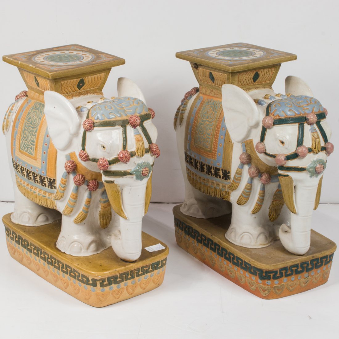 PAIR OF CHINESE GLAZED