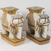 PAIR OF CHINESE GLAZED ELEPHAN