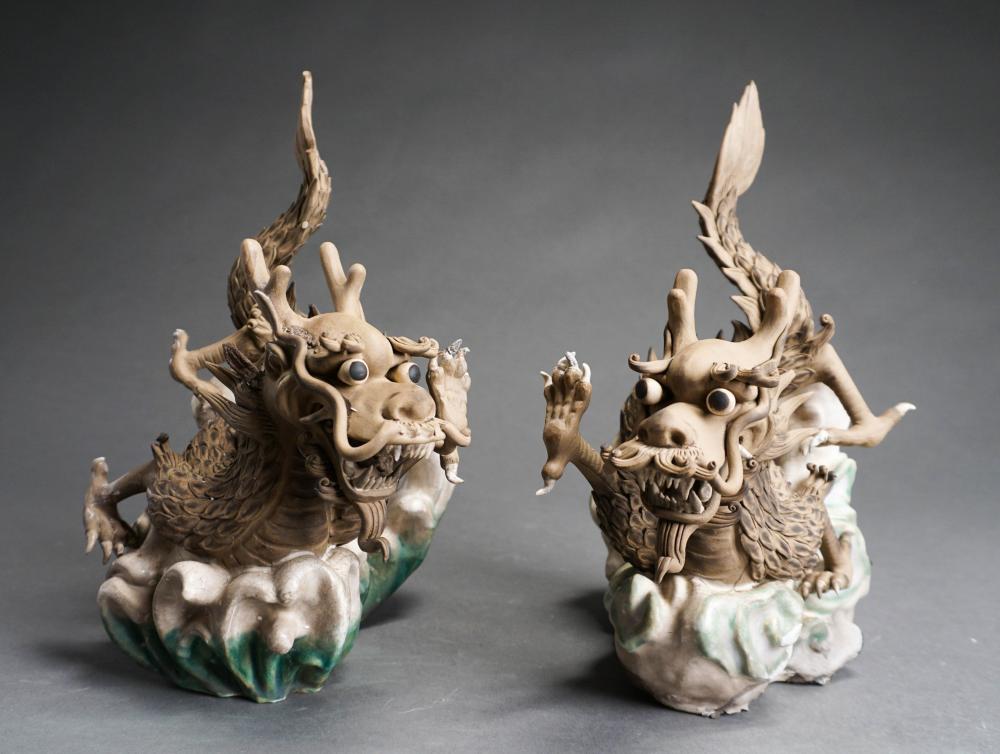 PAIR OF CHINESE GLAZED MUD