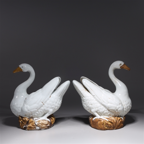 Pair of Chinese glazed porcelain