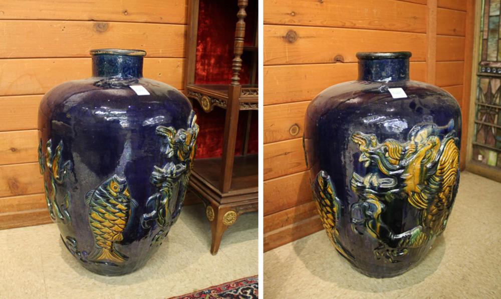 PAIR OF CHINESE GLAZED POTTERY