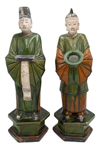 PAIR OF CHINESE GLAZED POTTERY
