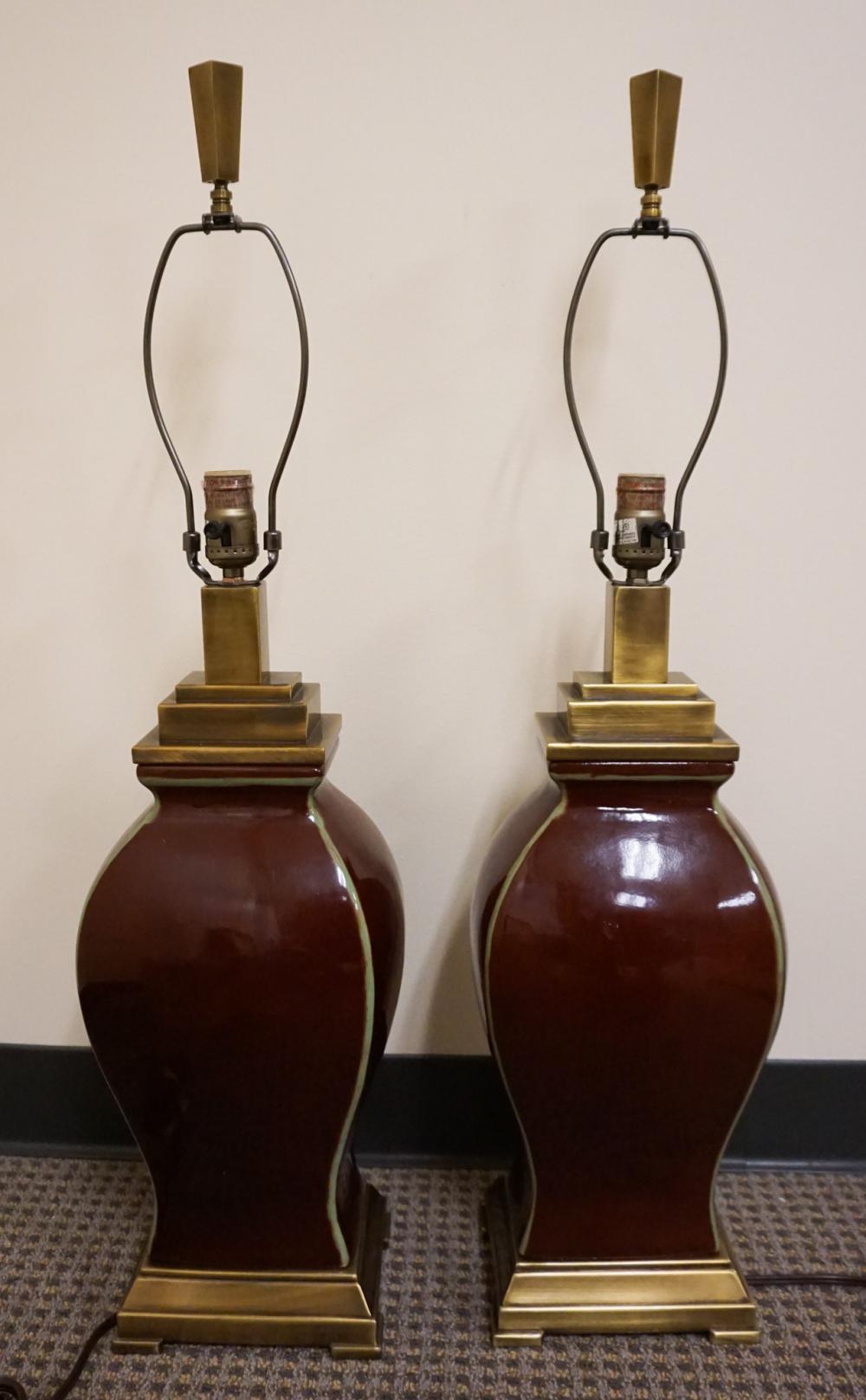PAIR OF CHINESE GLAZED SANG DE