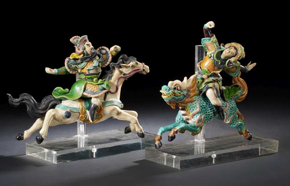 Pair of Chinese Glazed Stoneware