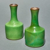 PAIR OF CHINESE GREEN CRACKLE