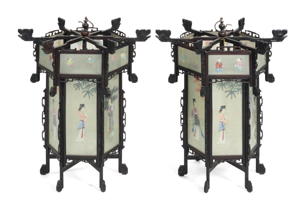 PAIR OF CHINESE HANGING LANTERNS